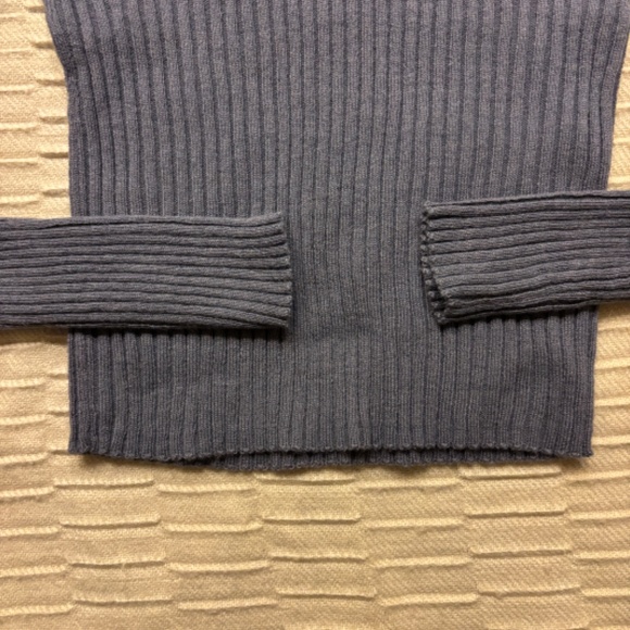 Dark Grey Knit Ripped Long Sleeve - Picture 3 of 4